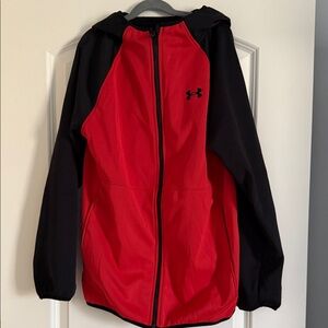 Boy’s Under Armour Black and Red Hooded Jacket